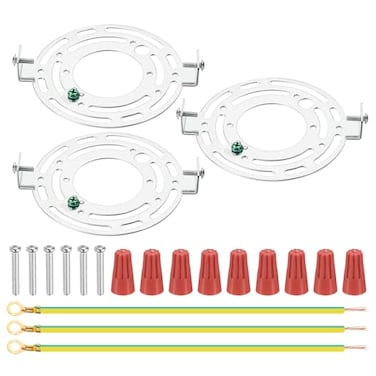 PATIKIL 125mm 492 Universal Light Fixture Mounting Bracket Kit 3 Set Round Ceiling Light Plate with Screws for Wall Ceiling Pendant Chandelier