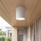 Progress Lighting 5Inch Cylinder Outdoor Ceiling Light 1Light Modern Flush Mount Ceiling Fixture Interior and Exterior Lighting for Home or Porch Aluminum Construction White P577430