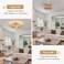 ABEAJAT Rattan Light Fixtures Ceiling Mount 3Lights Boho Flush Mount Ceiling Light HandWoven Cage Shade Lamp Lighting Rustic Rattan Chandelier for Hallway Bedroom Kitchen Farmhouse Foyer Entryway Gold
