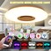 HOREVO Upgrade WiFi Music Ceiling Light with Bluetooth Speaker and Remote Control 15 inch Dimmable Ceiling lamp Compatible with Alexa and Google Home 36W RGB Family Party Lights for Bedroom Living Roo