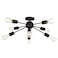 VINLUZ 8 Light Sputnik Chandelier Black Mid Century Modern Ceiling Light Industrial Pendant Lighting for Kitchen Dining Room Living Room