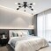 VINLUZ 8 Light Sputnik Chandelier Black Mid Century Modern Ceiling Light Industrial Pendant Lighting for Kitchen Dining Room Living Room