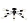 VINLUZ 8 Light Sputnik Chandelier Black Mid Century Modern Ceiling Light Industrial Pendant Lighting for Kitchen Dining Room Living Room