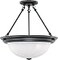 Nuvo Lighting 603151 Three Light SemiFlush Mount Mahogany BronzeFrosted Glass 15 in