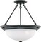 Nuvo Lighting 603151 Three Light SemiFlush Mount Mahogany BronzeFrosted Glass 15 in