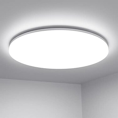 Lepro 11 inch 24 watt Flush Mount LED Ceiling Light 2400 Lumen 200 watt Equivalent Waterproof Daylight White 5000 Kelvin Bright Ceiling Fixture for Kitchen Bathroom Laundry Hallway NotDimmable