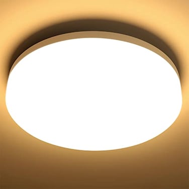 Lepro 87 inch 15 watt Flush Mount LED Ceiling Light Fixture for Bathroom Waterproof Soft Warm White 3000 Kelvin 1250 Lumen 120 watt Equivalent Ceiling Lamp for Kitchen Laundry Bedroom Hallway