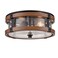 DEYNITE Farmhouse Ceiling Light Fixture 2Light Drum Seeded Glass Shade Ceiling Light in Black Rustic Wood Grain Finish for Hallway Entryway Bedroom