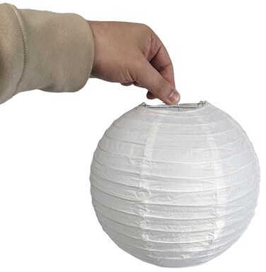SciencePurchase Science Purchase 12 Pack 8inch Diameter Paper Chinese Lantern Lamp Shades for String Lights White