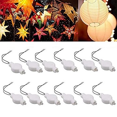 LOGUIDE Paper Lantern LightsBattery Operated LED Party Lights Bulbs for Paper Lantern Balloons Party Decoration Waterproof Warm White 12PACK