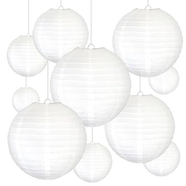 Novelty Place 10 inch White Paper Lanterns Pack of 10 Great ChineseJapanese Home Party Wedding Decorations