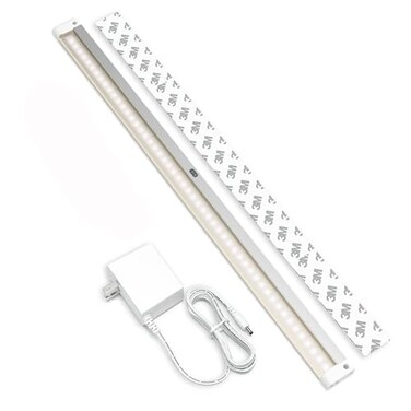 EShine Hand Wave Activated Under Cabinet LED Lighting Kit Dimmable 1Pack 20 in Touchless Dimming Control White Under Counter Lights for Kitchen Garage Desk Laundry Warm White 3000K
