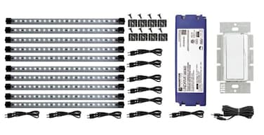 Inspired LED 12V LED Hardwire Kitchen Light Kit with 10 Panels Dimmable LED System IncludedCool White 6000 K Series Under Cabinet Lights with 40W Driver