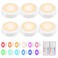 Alivation Led Under Cabinet Lighting Battery Operated Light 6 Puck Lights with Remote Control 13 Color Changing Stick on Touch Push Tap Lights for Kitchen Closet Bookshelf Stair Display