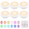 Alivation Led Under Cabinet Lighting Battery Operated Light 6 Puck Lights with Remote Control 13 Color Changing Stick on Touch Push Tap Lights for Kitchen Closet Bookshelf Stair Display