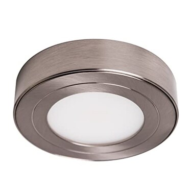 Armacost Lighting PureVue White Under Cabinet LED Puck Light 2700K Brushed Steel Finish 213411
