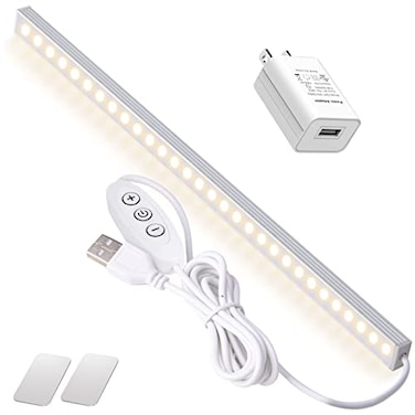 DWEPTU 12 Inch Under Cabinet Lighting Dimmable LED Light Bar with Plugin AC Adapter Magnetic Mount for Kitchen Workshop Closet Includes Adhesive Tape