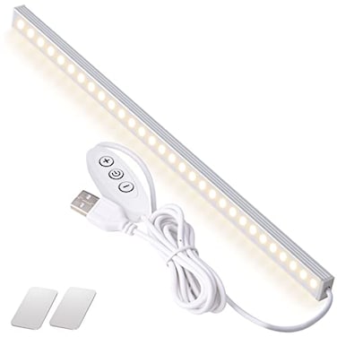 DWEPTU USB Powered Under Cabinet Lighting 12 ToolFree Mount Dimmable LED Strip for Pantry Workspace