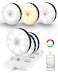 EZVALO Under Cabinet Lighting with Charging Station 1000mAh Rechargeable Puck Lights with Remote 3 Color Temps 12 RGB Closet Lights Dimmable Motion Sensor Lights for Shelf Kitchen 6 Packs