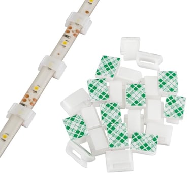 GooChan Light Strip Mounting Clips SelfAdhesive Strip Brackets Holder100Pack 8mm Light Strips Fixing Clamp for 8mm516 Wide Strip Light