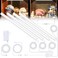 JUSJUBR 4Pack Cold White Display Shelf Lights Under Shelf Lighting with Memory Function 12 Inch 6000K Plugin Bookshelf Lighting LED Cabinet Lights for Display CasePantryClosetSafe