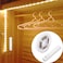 KUCAM Motion Sensor LED Light Strip 1M Closet Lights Battery Operated 3000K Warm White for Under Cabinet Kitchen Lights Cupboard Counter StairsWardrobe Under Bed Night Lighting