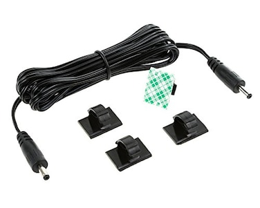 EShine Interconnect Cable Male to Male 35mm x 135mm for LED Under Cabinet Lighting with Wire Clips 65ft Black