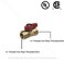 EZ-FLUID 1 EZFluid 12 FIP Gas Ball Valve StraightGas Shut Off Connector with 14Turn Handle Brass Plumbing FittingRed