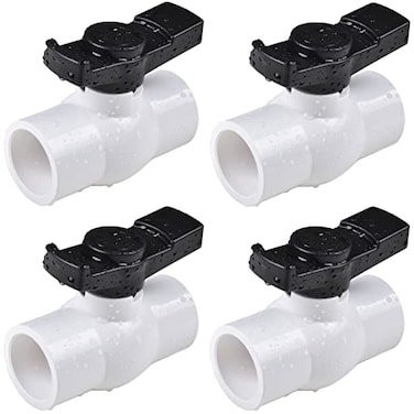 AIPOR 4 Pcs 1 PVC Ball Valve ShutOff PVC Ball Valve Socket with Upgrade EasyTurn Handle for SCH40 PipeSuitable for Swimming Pool Water Project Irrigation System Rated at 150 PSI