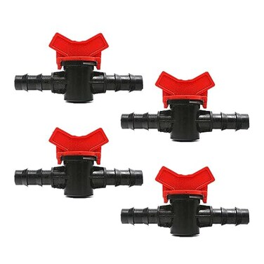 YAFIYGI 4PCS 38 Inch ID In Line Barbed Ball Valve Shut Off Switch for Drip Irrigation and Aquariums Control Water Flow with Hose Barb
