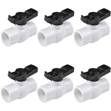 AIPOR 6 Pcs 34 PVC Ball Valve ShutOff PVC Ball Valve Socket with Upgrade EasyTurn Handle for SCH40 PipeSuitable for Swimming Pool Water Project Irrigation System Rated at 150 PSI