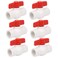 Lswteiz 6Pcs 12 PVC Ball Valve Water Pipe Shutoff Valve Socket with Red THandle for Cold Water Supply lines Irrigation Pipe fitting SystemSocket x Socket Schedule 40