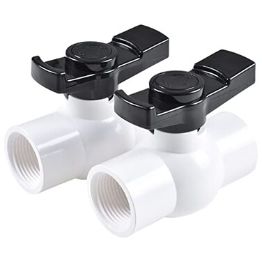 AIPOR 1 PVC Ball Valve 2Pack ShutOff Ball Valve Threaded NPT with Easy to rotate and Excellent Handle Rated at 150 PSI 1 inch NPT