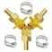 BesNPT Brass 3 Way Shut Off Valve 12 Hose Barb Fitting Y Shaped Ball ValveSplit Design Thread Connect 2 Switch Valve for Water Fuel Air