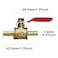 bociloy 4Pcs Forged Brass Mini Ball Valve Shut Off Switch 14 Hose Barb x 14 Hose Barb Water Gas Oil Pipe Tubing Fitting Coupler 180 Degree Operation Handle with 4 Hose Clamps