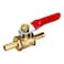 bociloy 4Pcs Forged Brass Mini Ball Valve Shut Off Switch 14 Hose Barb x 14 Hose Barb Water Gas Oil Pipe Tubing Fitting Coupler 180 Degree Operation Handle with 4 Hose Clamps