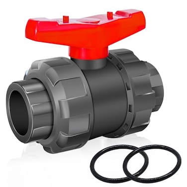 Boltigen 2 UPVC True Union Ball Valve Full Flow Double Union Schedule 80 PVC 2 UPVC with 2pcs EPDM ORings for Irrigation Pool Venting Systems