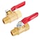 RouLiPouLi Brass Ball Valve Shut Off Switch Tubing Fitting Straight Coupling Adapter 2pcs 14 NPT Male x 14 NPT Female
