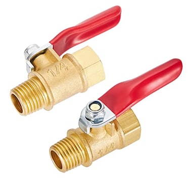 RouLiPouLi Brass Ball Valve Shut Off Switch Tubing Fitting Straight Coupling Adapter 2pcs 14 NPT Male x 14 NPT Female