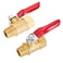 RouLiPouLi Brass Ball Valve Shut Off Switch Tubing Fitting Straight Coupling Adapter 2pcs 14 NPT Male x 14 NPT Female