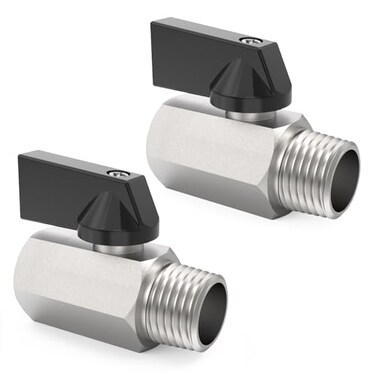 ChillWaves Brass Mini Ball Valve Shut Off Switch Ball Valve 14 NPT Male x 14 NPT Female Thread Pipe Fitting2PACK