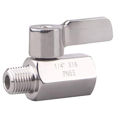 DERNORD 14 inch Stainless Mini Ball Valve NPT Female x Male Thread SUS316