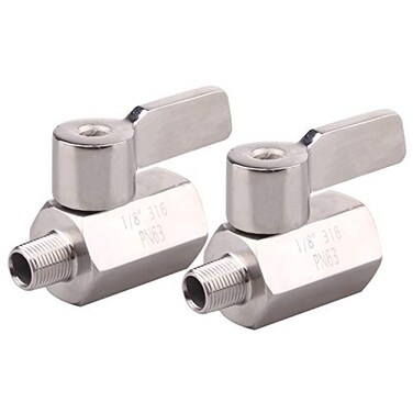 DERNORD 18 Inch Stainless Steel Mini Ball Valve NPT FxM Thread with Stainless HandlePack of 2