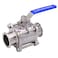 DERNORD 2 Sanitary Ball Valve Fits 2 TriClamp Clover Stainless Steel 304 PTFE Lined Two Way Three Piece 2 Inch Tube OD Quick Clamp