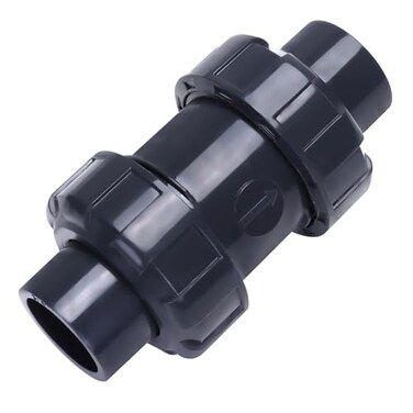 DERNORD 34 UPVC True Union Ball Check Valve with Full Port EPDM Seals Rated at 200 PSI 34 Inch Socket