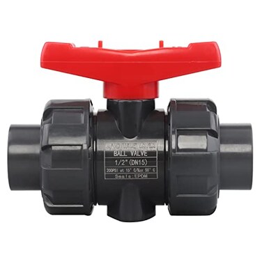 DERNORD PVC True Union Ball Valve NPT Threaded with Full Port EPDM ORings and Reversible PTFE Seats Rated at 200 PSI 12 Inch NPT Threaded