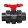 DERNORD PVC True Union Ball Valve NPT Threaded with Full Port EPDM ORings and Reversible PTFE Seats Rated at 200 PSI 125 Inch NPT Threaded