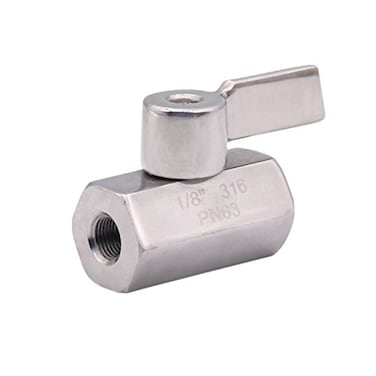 DERNORD Stainless Steel Mini Ball Valve NPT Thread Female 18 FemaleFemale