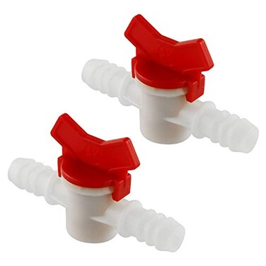 DGZZI Barbed Ball Valve 2PCS 12Inch ID InLine Ball Valve ShutOff Switch with Hose Barb for Drip Irrigation and Aquariums White