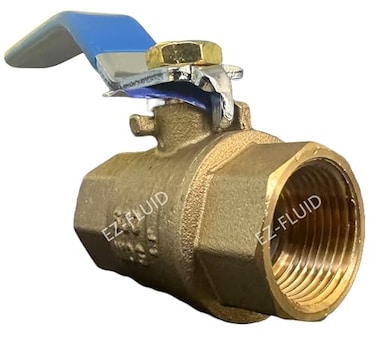 EZ-FLUID EZFLUID 12 NPT Female Threaded IPS Ball Valve Full Port Water Stop Shut OffHeavy Duty Forged BrassQuarter TurnBlue Handle Brass Water Cut off Ball Valve for Plumbing Irrigation 1